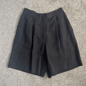 Ann Taylor black high waist linen shorts 6P